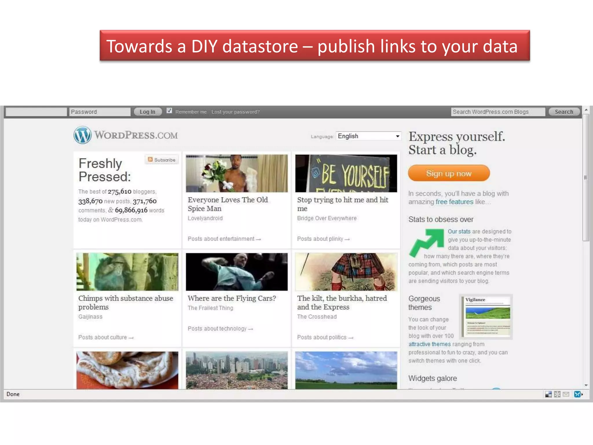 Towards a DIY datastore – publish links to your data