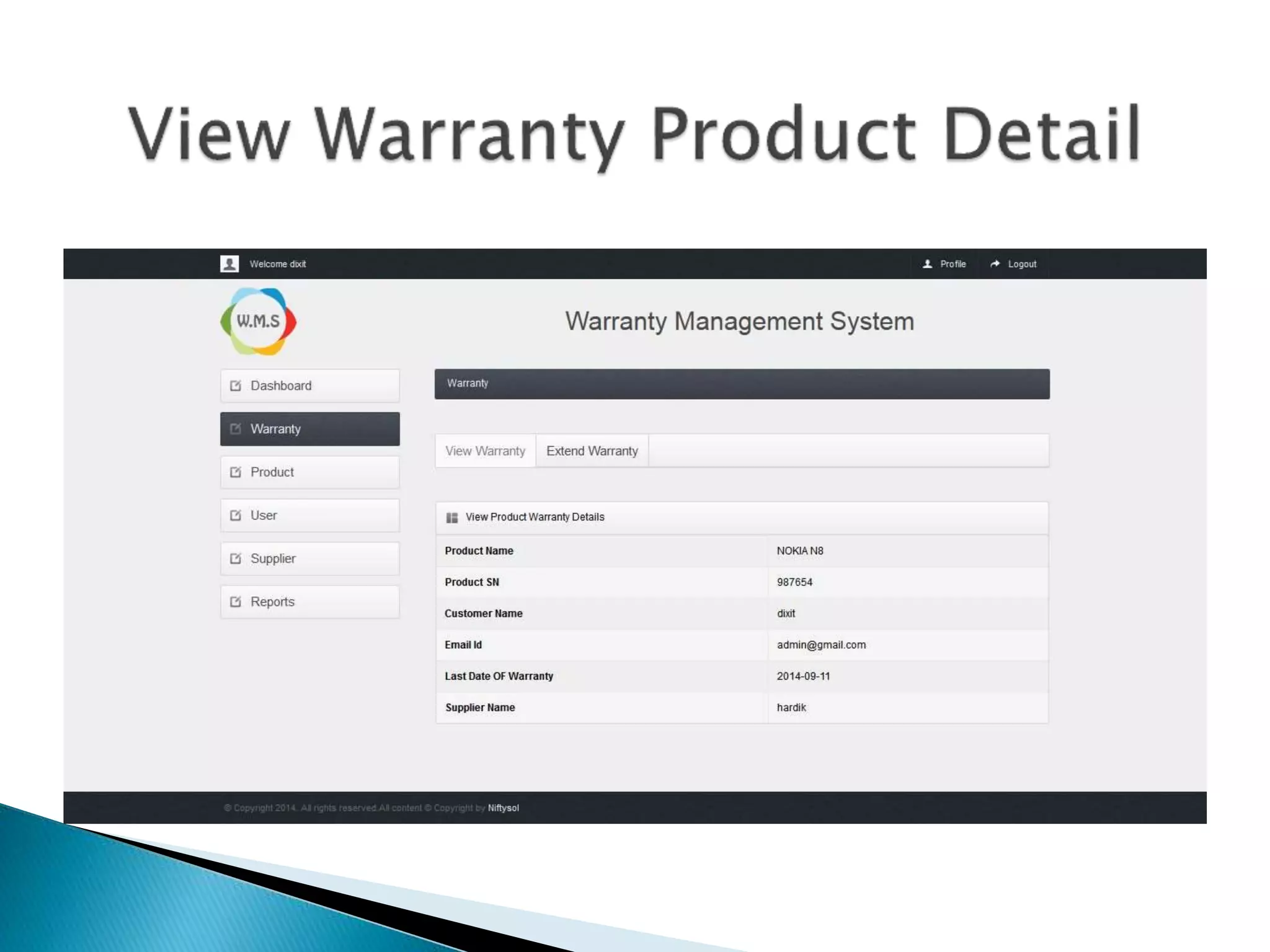 Warranty management system
