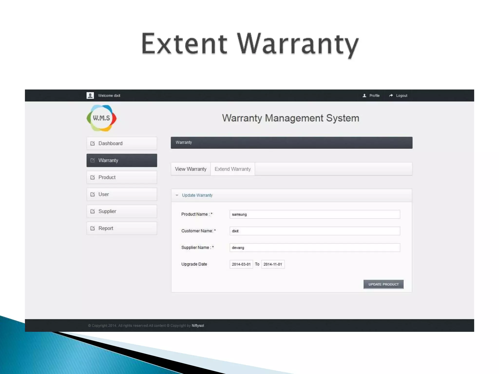 Warranty management system