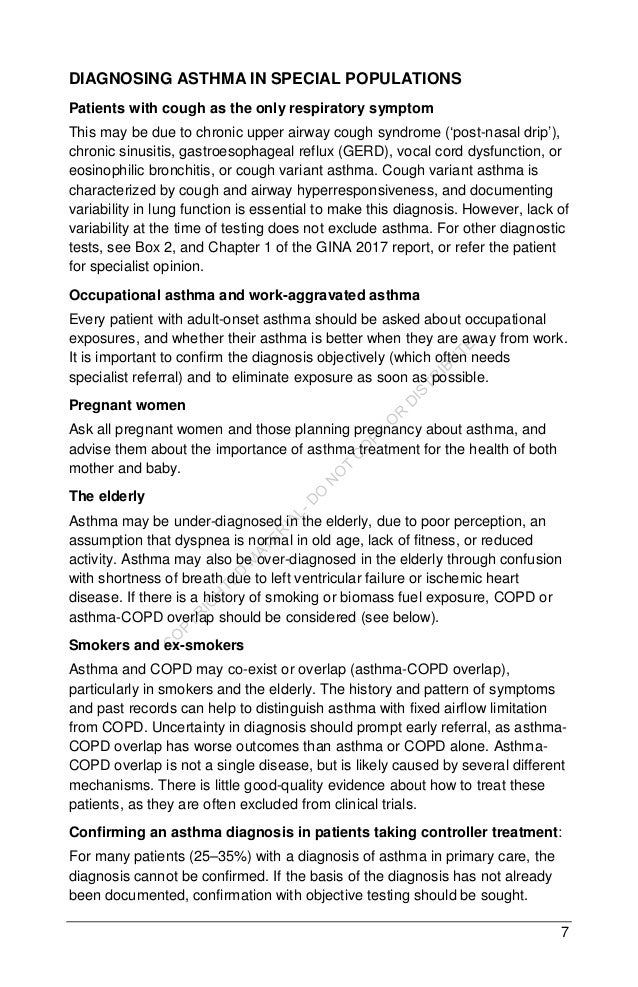 Pocket Guide for Asthma Management and Prevention (GINA 2017)