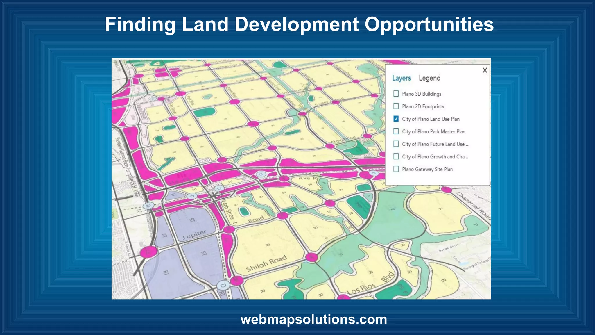 webmapsolutions.com
Finding Land Development Opportunities