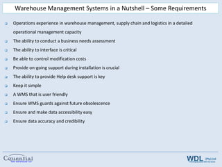 Cquential WMS architectural framework