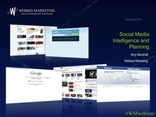 September 2010 Social Media Intelligence and Planning  Amy Marshall Webbed Marketing #WMwebinar 