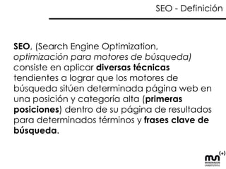 ¿Ha detectado Google mi sitio? 
Para ver si Google ha indexado tu sitio, haz una búsqueda del tipo "site:” 
[site:miweb.com] 
 