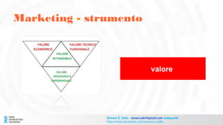 valore
Marketing - strumento
Simone E. Salis - simon.salis@gmail.com @simox767
https://www.facebook.com/simone.e.salis
 