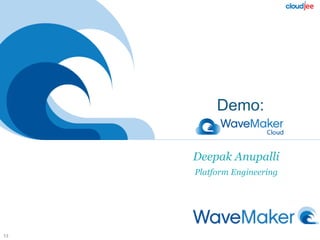 Demo:
13
Deepak Anupalli
Platform Engineering
 