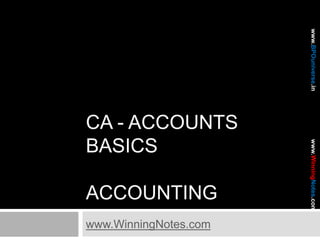 CA - Accounts basicsAccounting www.WinningNotes.com 
