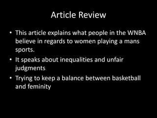 Wnba Problem Overview Wnba | PPTX