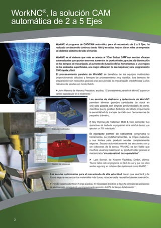WorkNC. La solución CAM automática de 2 a 5 ejes de mecanizado | PDF