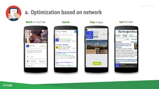 Proprietary + Confidential
a. Optimization based on network
SearchWatch on YouTube Play in Apps Surf the Web
 