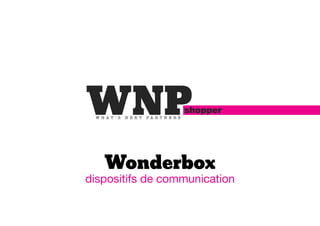 Wonderbox
dispositifs de communication
 
