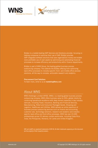 WNS Xponential, An ERP Card Solution | PDF