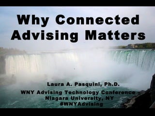 Why Connected
Advising Matters
Laura A. Pasquini, Ph.D.
WNY Advising Technology Conference –
Niagara University, NY
#WNYAdvising
 