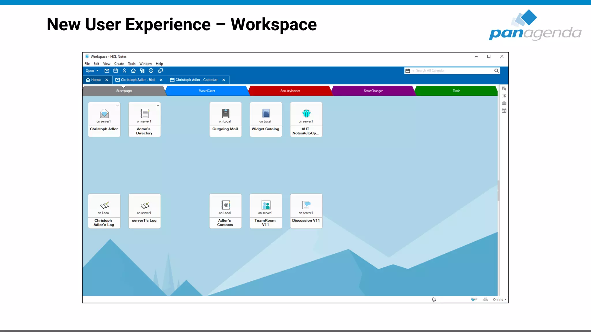 New User Experience – Workspace
 