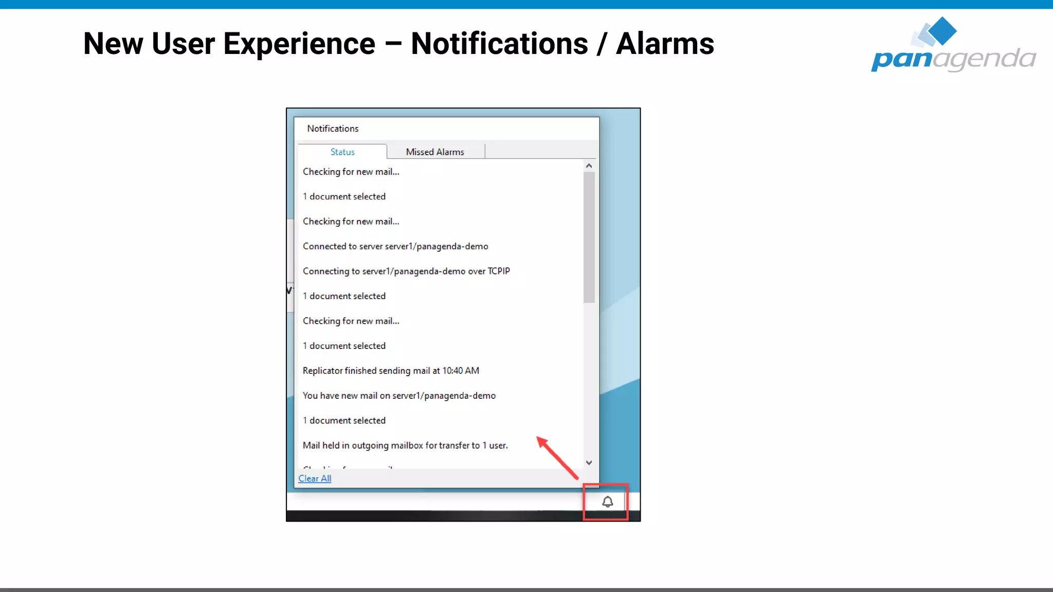New User Experience – Notifications / Alarms
 