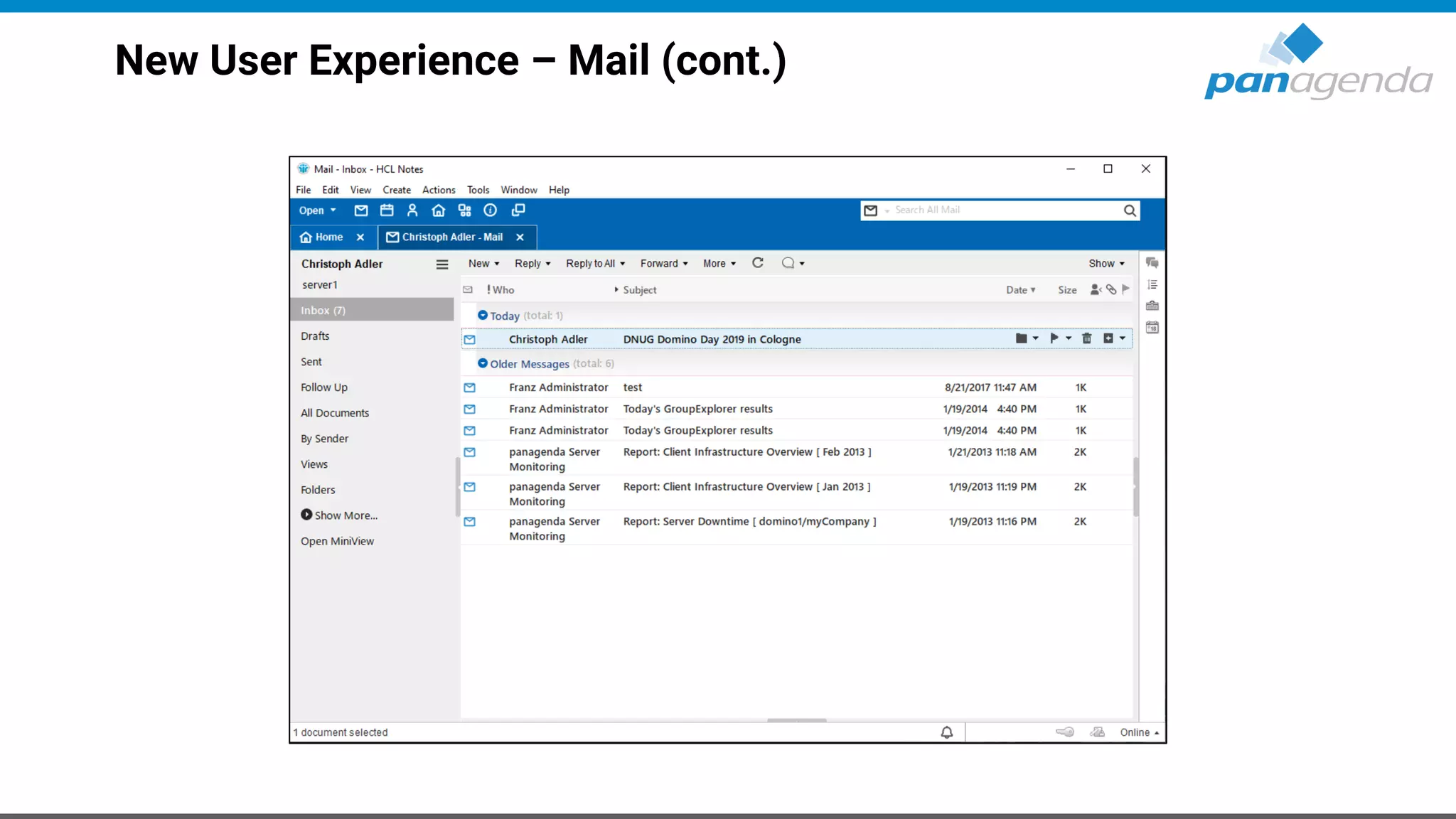New User Experience – Mail (cont.)
 