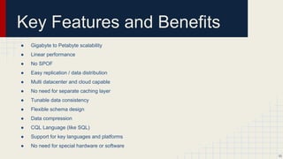 Data Model - Time-To-Live (TTL)
● TTL a row
○ INSERT INTO users (id, first, last) VALUES (‘abc123’, ‘saeid’, ‘zeb’)
USING TTL 3600; //Expires data in one our
● TTL a column
○ UPDATE users USING TTL 30 SET last = ‘zebardast’ WHERE id = ‘abc123’;
● TTL is in seconds
● Can also set default TTL at a table level.
● Expired columns/rows automatically deleted.
● With no TTL specified, columns/values never expire.
● TTL is useful for automatic deletion.
● Re-inserting the same row before it expires will overwrite TTL.
10
 