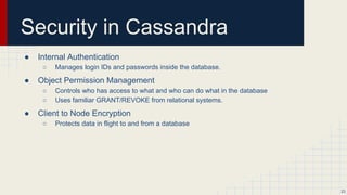 Node Failure
● A single node failure shouldn’t bring failure.
● Replication Factor + Consistency Level = Success
23
 