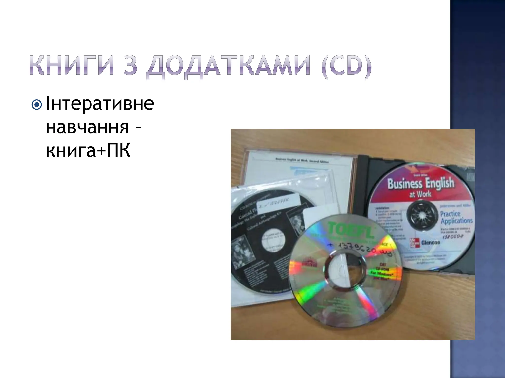  Інтеративне
 навчання –
 книга+ПК
 