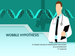 WOBBLE HYPOTHESIS
NAME – SAMADRITA BANIK
ST. GEORGE COLLEGE OF MANAGEMENT AND SCIENCE
M.Sc MICROBIOLOGY
2ND SEMESTER
 