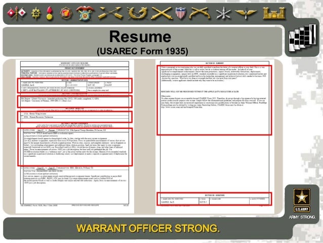 army warrant officer resume examples