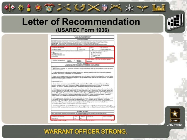wo brief 2013_new warrant officer recommendation letter