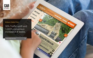 Woburn Safari Park

30% Trafﬁc uplift and
1,000% conversion
increase in 4 weeks. 
Case Study Overview

 