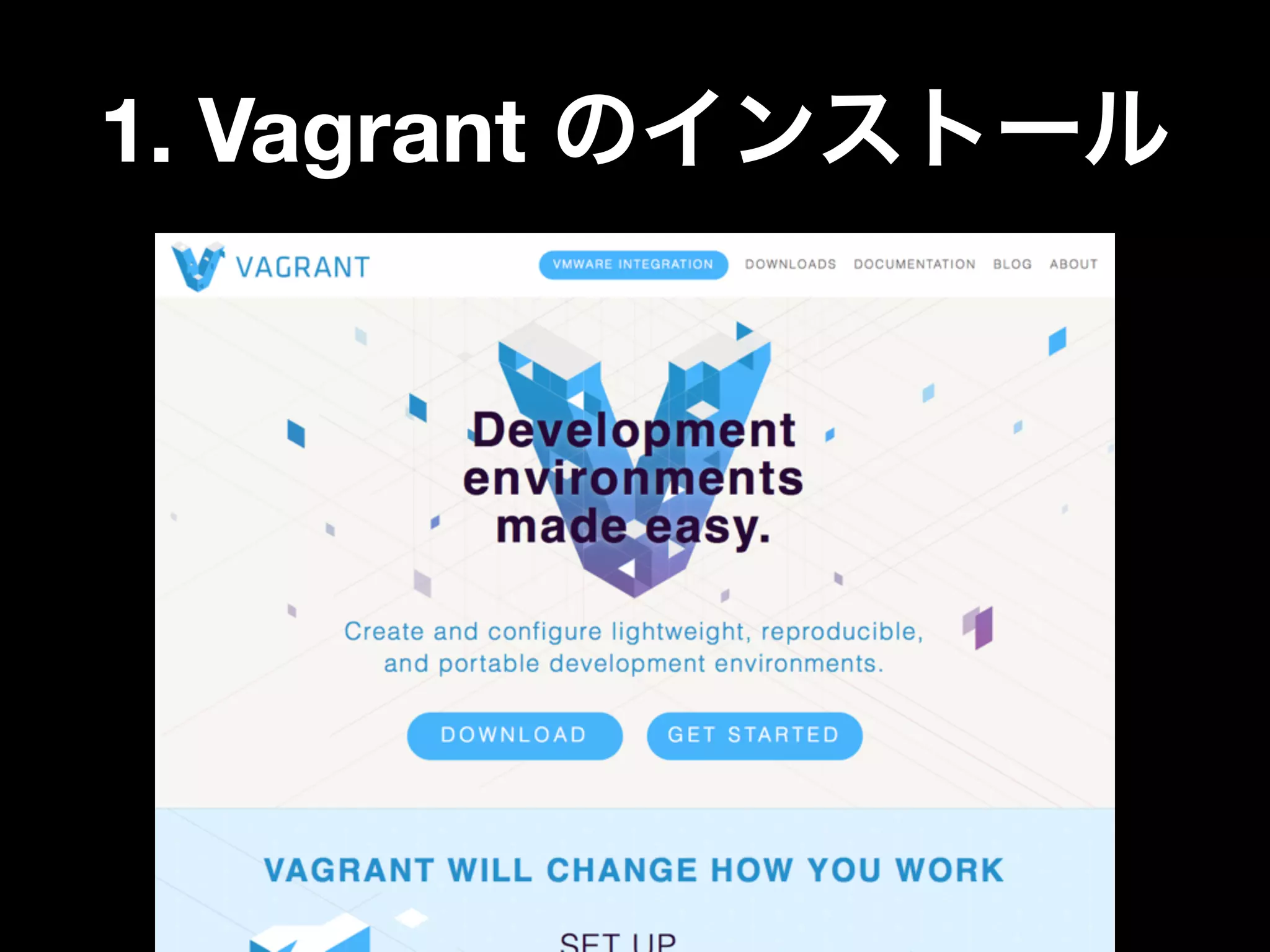 1. Vagrant のインストール
 