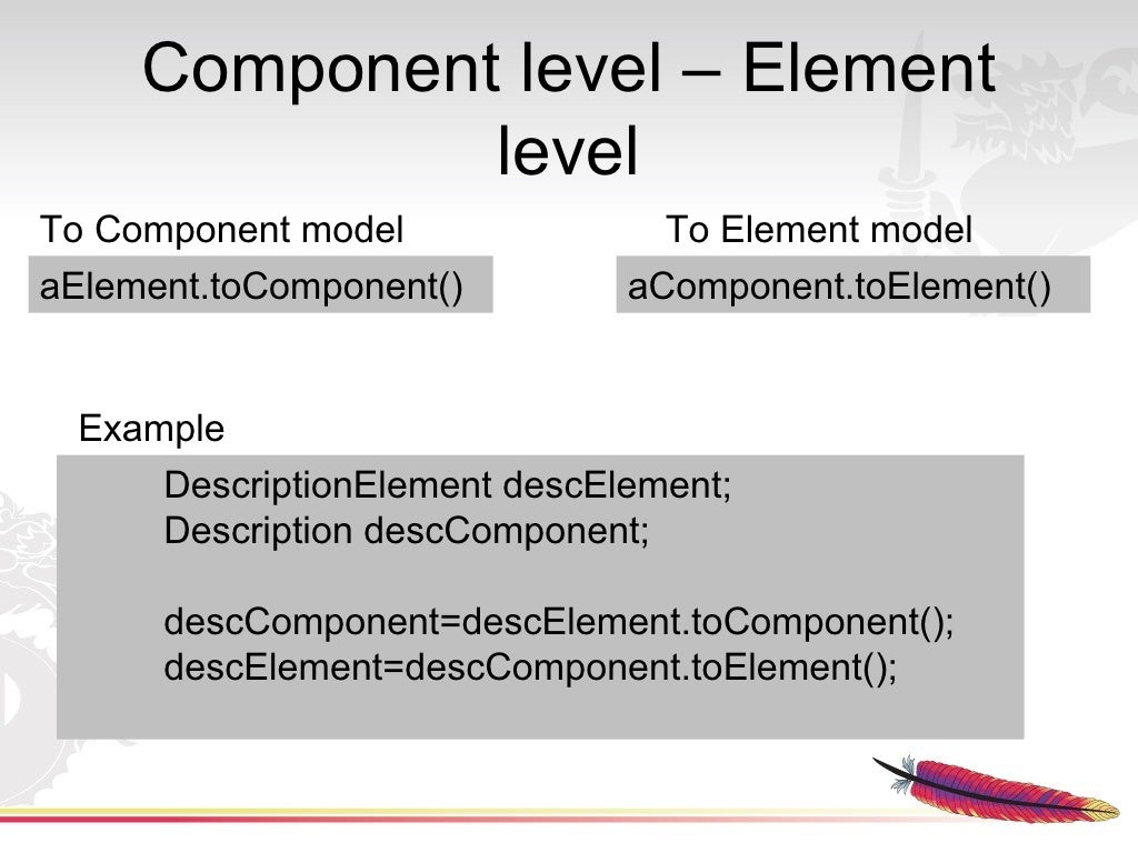 Component level Element level