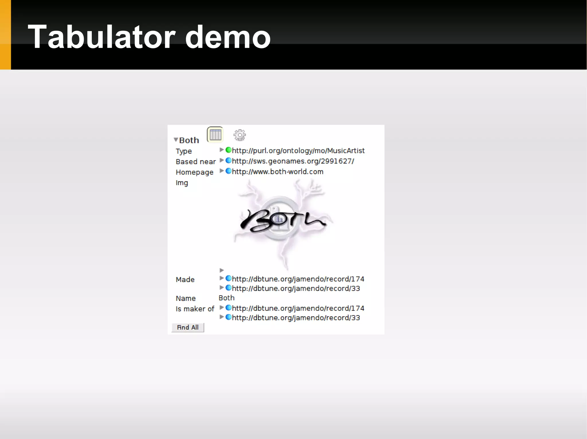 Tabulator demo 