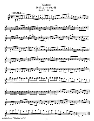Wohlfahrt 60 studies for violin, opus 45, book 2