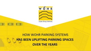 Add Title
HOW WOHR PARKING SYSTEMS
HAS BEEN UPLIFTING PARKING SPACES
OVER THE YEARS
 