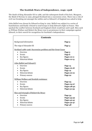Higher history revision notes - scottish wars of independence | PDF