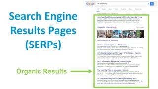Search Engine
Results Pages
(SERPs)
Organic Results
 