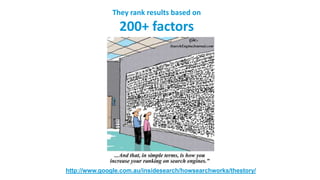 They rank results based on
200+ factors
http://www.google.com.au/insidesearch/howsearchworks/thestory/
 