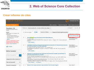 Analitzar els resultats 2
2. Web of Science Core Collection
 