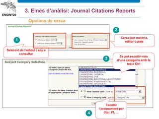 Cerca per autor
Agrupa les publicacions dels autors si el nom és idèntic i tenen la
mateixa filiació
2. Web of Science Core Collection
Si tenim diverses formes del nom:
Rossell, Josep M
Rossell, JM
Rossell, Josep Maria
Les podem agrupar sota la forma correcta amb
d’identificador ResercherID, seleccionant els
noms d’autor i clicant el botó: Agregar
ResercherID - Escribí estas publicaciones
 
