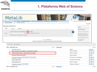 1. Plataforma Web of Science
 