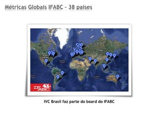 Métricas Globais IFABC – 38 paises
IVC Brasil faz parte do board do IFABC
 