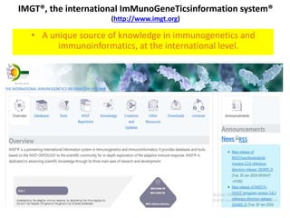 Wokshop 03 bio informatics IMGT data base | PPTX