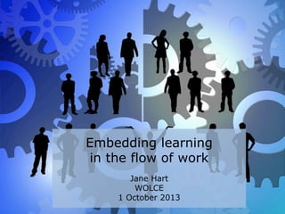 Embedding learning
in the flow of work
Jane Hart
WOLCE
1 October 2013
 