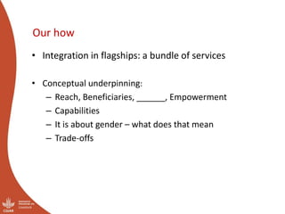 Moving up the livestock ladder: Gender and equity