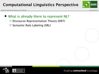 Computational Linguistics Perspective
Digital Enterprise Research Institute                   www.deri.ie



         Wha...