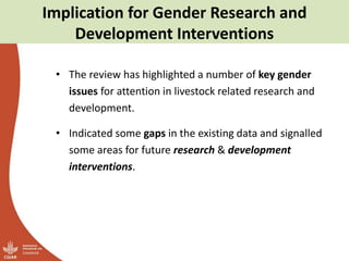 A literature review on gender in livestock  research in Ethiopia