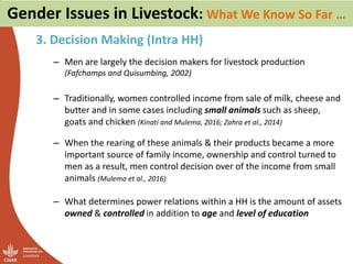 A literature review on gender in livestock  research in Ethiopia