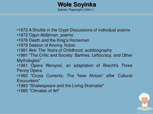 soyinkas kongi harvest (1970) essay Essays and criticism on wole soyinka - critical essays daodu, in kongi’s harvest, assumes the hamlet-like role of avenger as he challenges the authority of the usurping president kongi . soyinkas kongi harvest (1970) essay Essays and criticism on wole soyinka - critical essays daodu, in kongi’s harvest, assumes the hamlet-like role of avenger as he challenges the authority of the usurping president kongi .