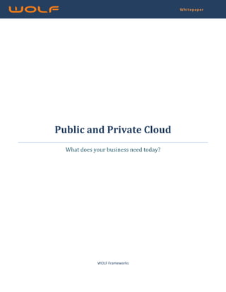 Whitepaper




Public and Private Cloud
  What does your business need today?




             WOLF Frameworks
 