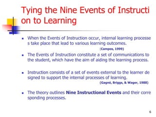 9 events of instructions by Gagnes that can help teachers | PPTX