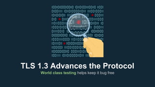 TLS 1.3 Advances the Protocol
World class testing helps keep it bug free
 