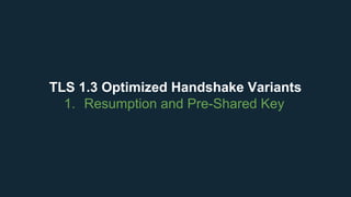 TLS 1.3 Optimized Handshake Variants
1. Resumption and Pre-Shared Key
 